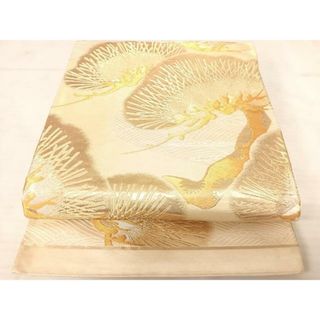 平和屋着物◎六通柄袋帯　唐織　枝松文　金糸　正絹　逸品　AAAV5491yx(帯)