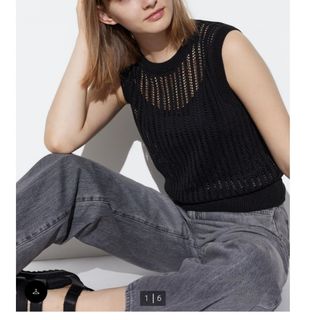 ユニクロ(UNIQLO)の新品　ユニクロ　メッシュ　クルーネック　ノースリーブ(ベスト/ジレ)