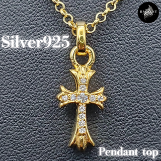 シルバー925 ベビーファット 24Kメッキ ペンダント チェーンセット 新品(ネックレス)