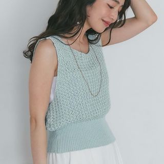 ラブティックボンボン(La boutique BonBon)のラブティックボンボン 前後2WAYベスト ミント(ニット/セーター)