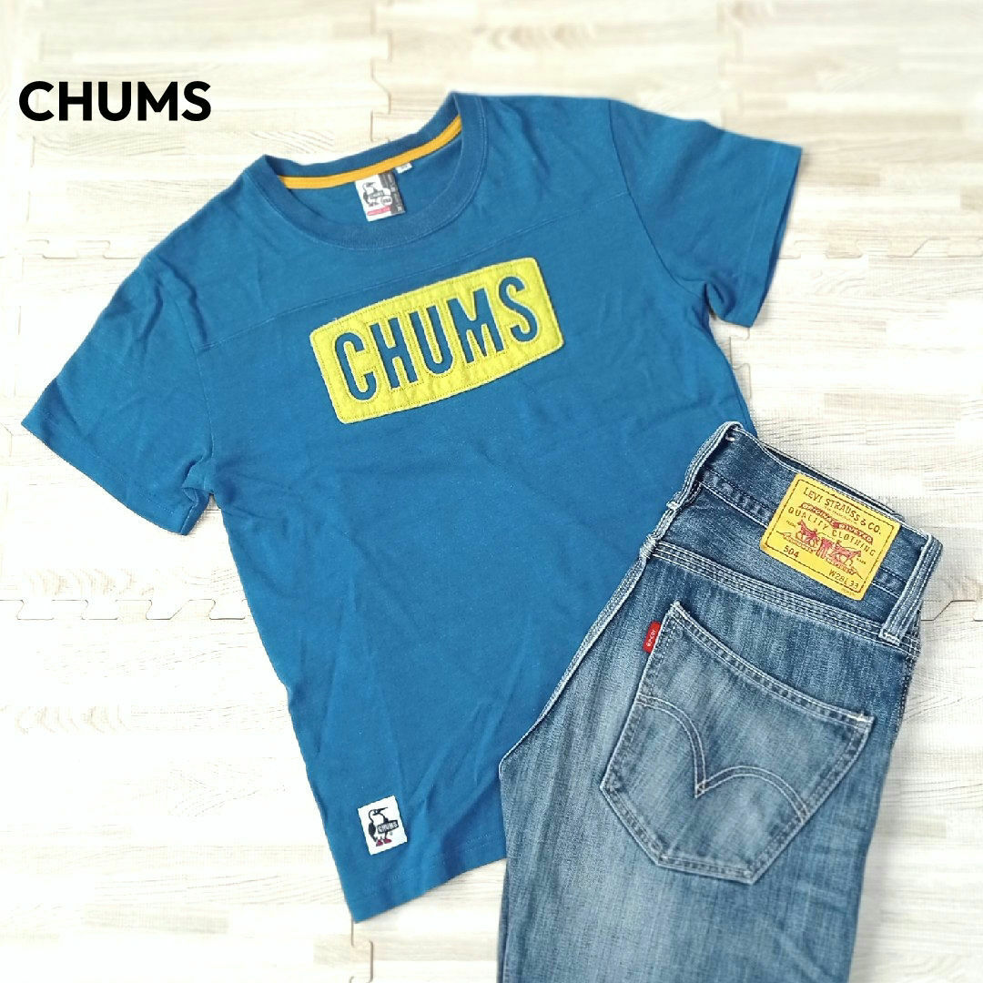 CHUMS(チャムス)の☆CHUMS☆チャムス・半袖Tシャツ・ディープブルー(XS)・着丈55cm レディースのトップス(Tシャツ(半袖/袖なし))の商品写真
