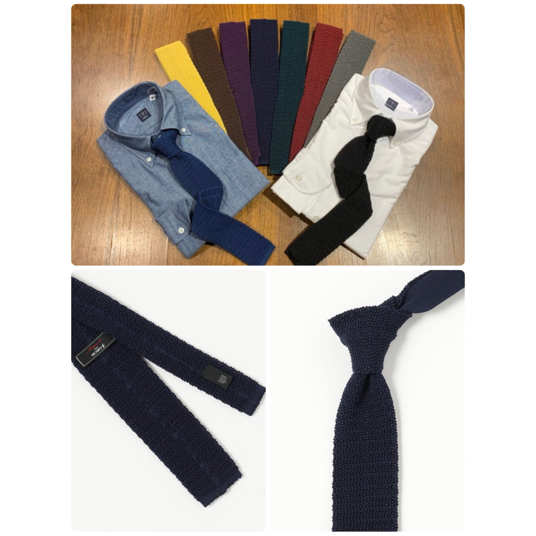 BEAMS F（ビームスF）ASCOT / シルク ボーダー ニットタイ