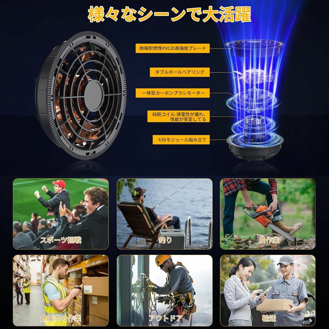 豪華 2025新登場 史上最強 ファン 30000mAh】空調作業服 43V超高出力 暑さ対策・冷却グッズ