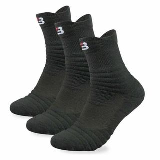 ブラック3足セット‼️スポーツソックス 24.5〜27.5cm メンズ 黒(ソックス)