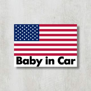 アメリカ国旗【Baby in Car/ベビーインカー】マグネットステッカー