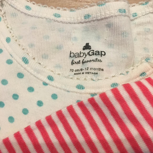 babyGAP(ベビーギャップ)の【美品】ベビーギャップ♡長袖ロンパース70 キッズ/ベビー/マタニティのベビー服(~85cm)(シャツ/カットソー)の商品写真