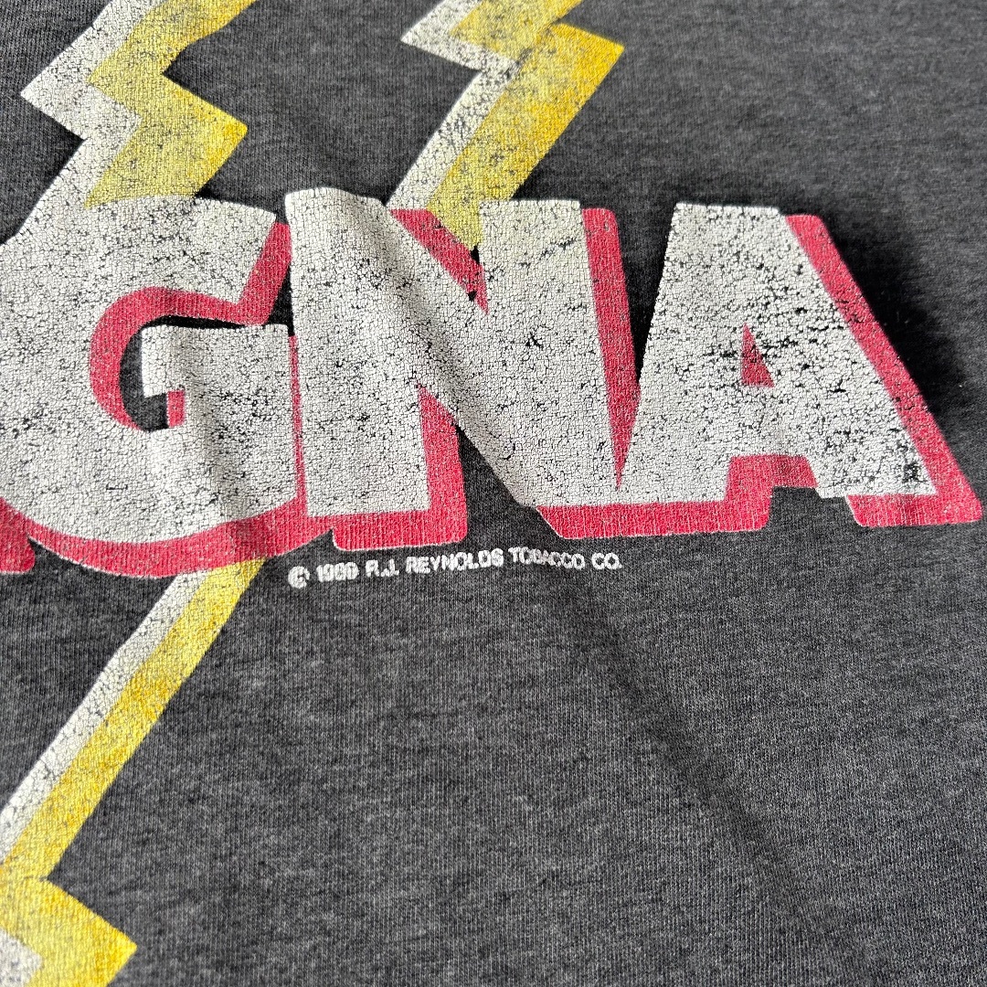 VINTAGE - 80s magna 企業tシャツ USA製 フェードブラック 元