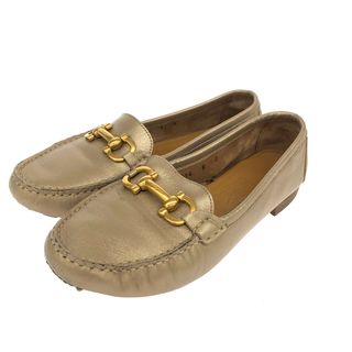 Salvatore Ferragamo サルヴァトーレフェラガモ 8 ドライビング シューズ  ゴールドカラー ガンチーニ レザー レディース　240001128760(その他)