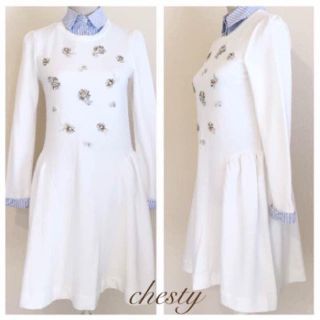 チェスティ(Chesty)の◇新品未使用◇ チェスティ ビジュー ワンピース(ひざ丈ワンピース)