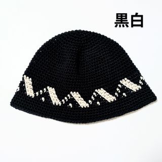 クラッシャーハット バケット クロシェハット 韓国 帽子 グランジ ビーニー(ニット帽/ビーニー)