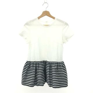 BORDERS at BALCONY ボーダーズアットバルコニー  半袖カットソー サイズ:36  ブラック/ホワイト  レディース フレア ボーダー　240001089320(その他)