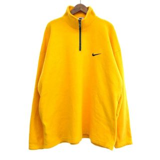 NIKE ナイキ  ハーフジップフリースジャケット サイズ:XXL  イエロー  メンズ 90's プルオーバー　240001119819(その他)