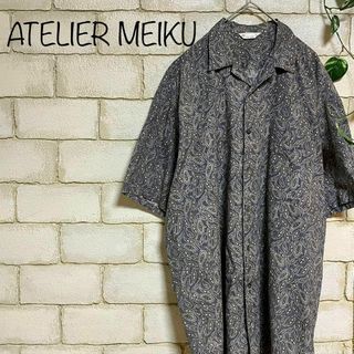 ◆ATELIER MEIKU◆綿麻 メンズ ペイズリー 半袖シャツ　TZ-007(シャツ)