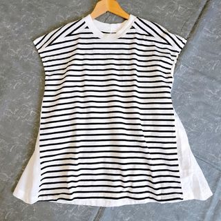 ハンズオブクリエイション ドッキングボーダーシャツ 綿 麻 洗える 日本製 (Tシャツ(半袖/袖なし))