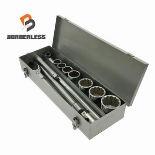 ☆中古品☆KTC 京都機械工具 19.0sq ソケットレンチセット 14点 TB615A ケース付 ラチェットハンドル(BR6A) 機械整備 自動車整備 110609(工具)