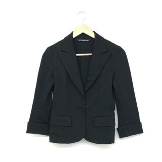 良好 VIVIENNE TAM ヴィヴィアンタム  チャイナボタンジャケット サイズ0  ブラック コットン混 レディース 七分袖 ショート丈　240002213814(その他)