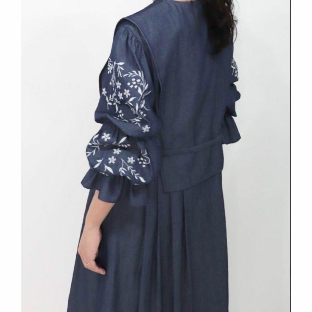 定価35200円 ハウピア haupiaニリンソウ 刺繍ワンピース 38 M haupia - 定価35200円 ハウピア haupiaニリンソウ 刺繍