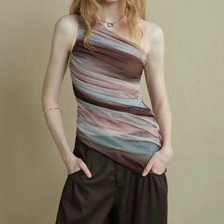 トゥデイフル(TODAYFUL)のsomeone sometimes アシンメトリー ノースリーブ ブラウス(シャツ/ブラウス(半袖/袖なし))