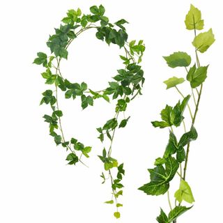 フェイクグリーン アイビー 人工観葉植物 100% 自然感 防水 鉄線付き 高耐(その他)