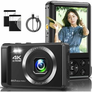 デジカメ 4K デジタルカメラ AF 笑顔検出 コンデジ ポケットカメラ 軽量(デジタル一眼)