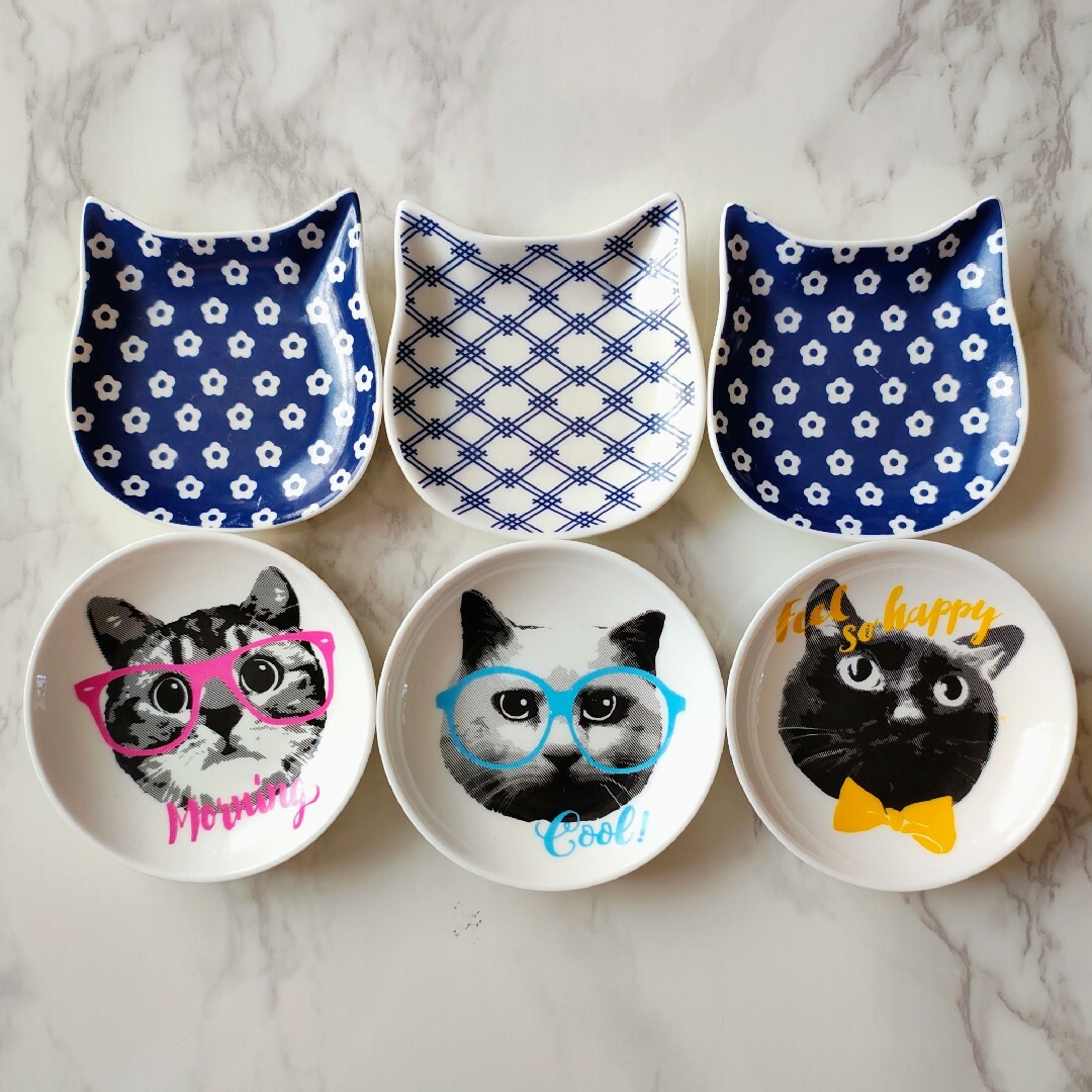 猫好きさん必見！猫柄小皿 6枚セット  インテリア/住まい/日用品のキッチン/食器(食器)の商品写真