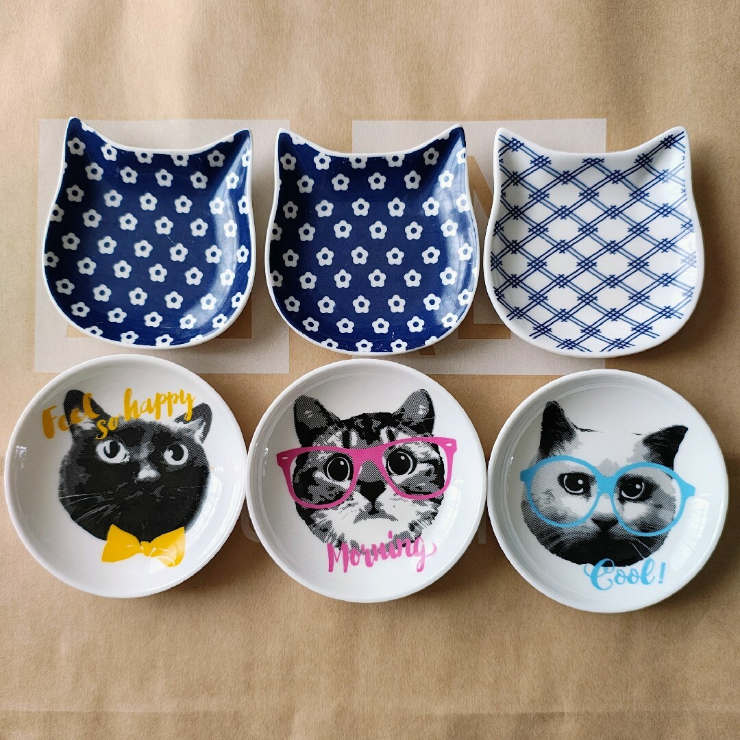 猫好きさん必見！猫柄小皿 6枚セット  インテリア/住まい/日用品のキッチン/食器(食器)の商品写真