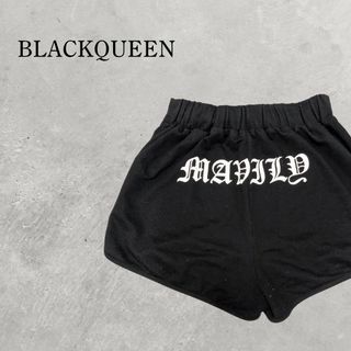 【BLACK QUEEN】 MAVILY ロゴショートバンツブラッ クギャル系(ショートパンツ)