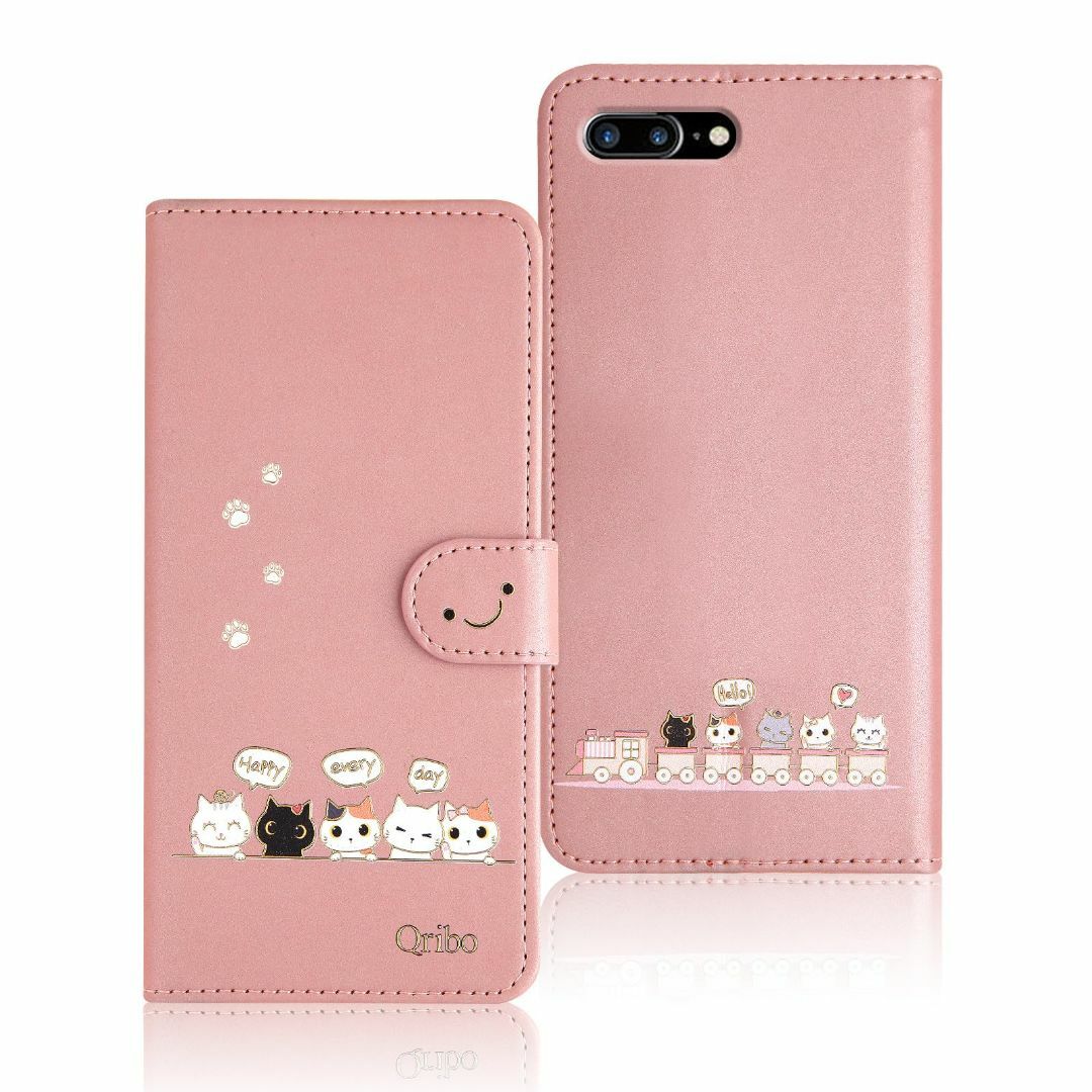 【色:ピンク_サイズ:iPhone 7Plus/8Plus*5.50"】Qrib スマホ/家電/カメラのスマホアクセサリー(その他)の商品写真
