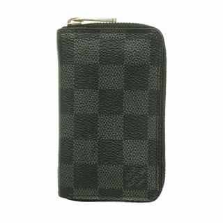 ルイヴィトン(LOUIS VUITTON)の【5fc3651】ルイヴィトン コインケース ダミエ・グラフィット ジッピーコインパース N63076 ブラック【中古】メンズ(コインケース/小銭入れ)