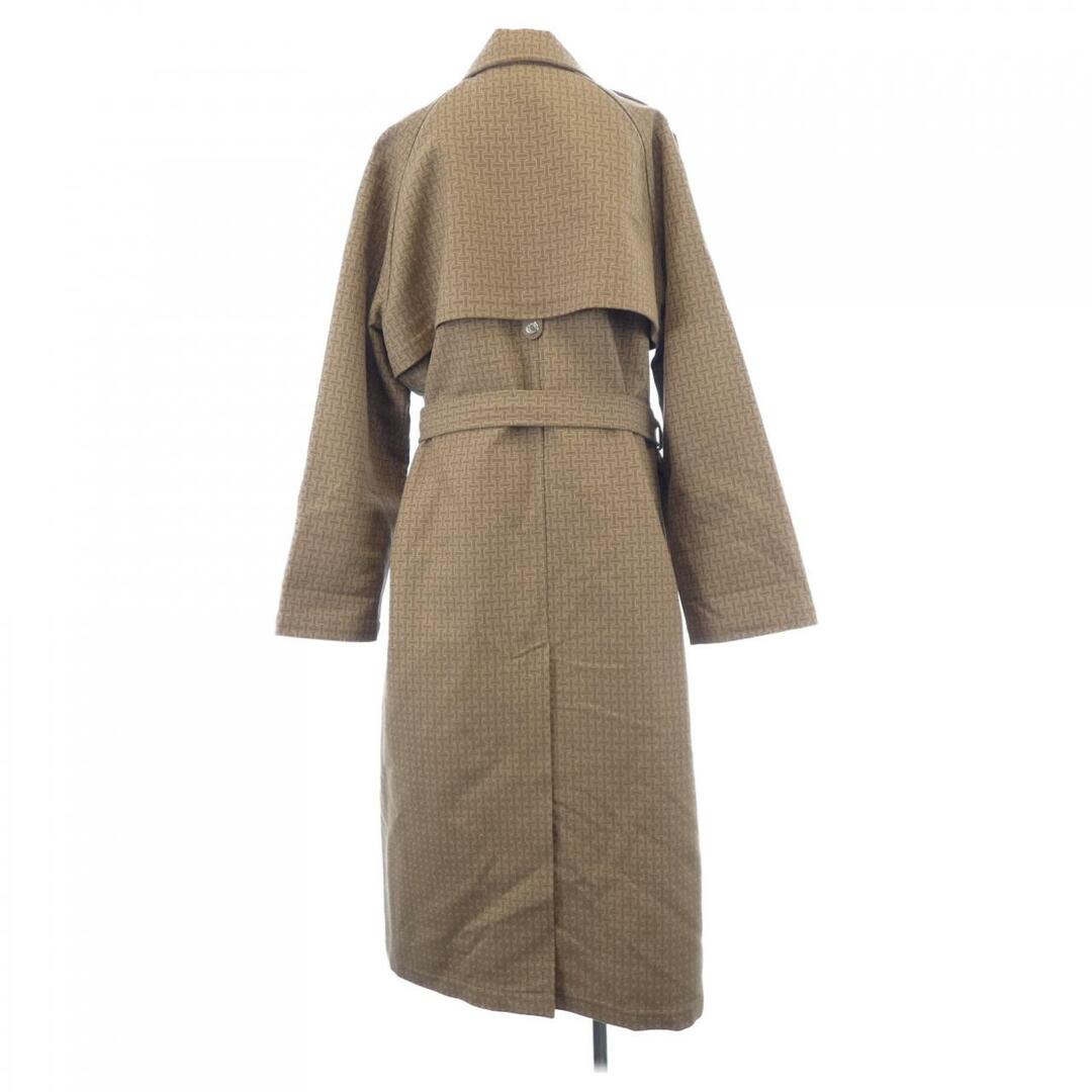 HERMES - 極美品 HERMES ベルテッド トレンチコート ロングE3448