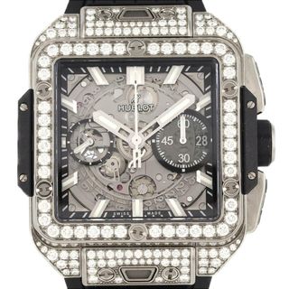 ウブロ(HUBLOT)のウブロ スクエアバンウニコチタニウムパヴェ 821.NX.0170.RX.1604 TI 自動巻(腕時計(アナログ))