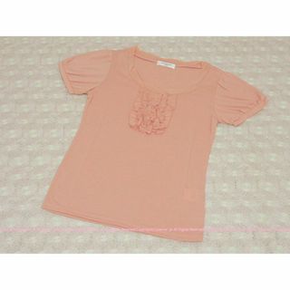 OFUON オフオン シフォンフリルが可憐な 半袖 カットソー/38