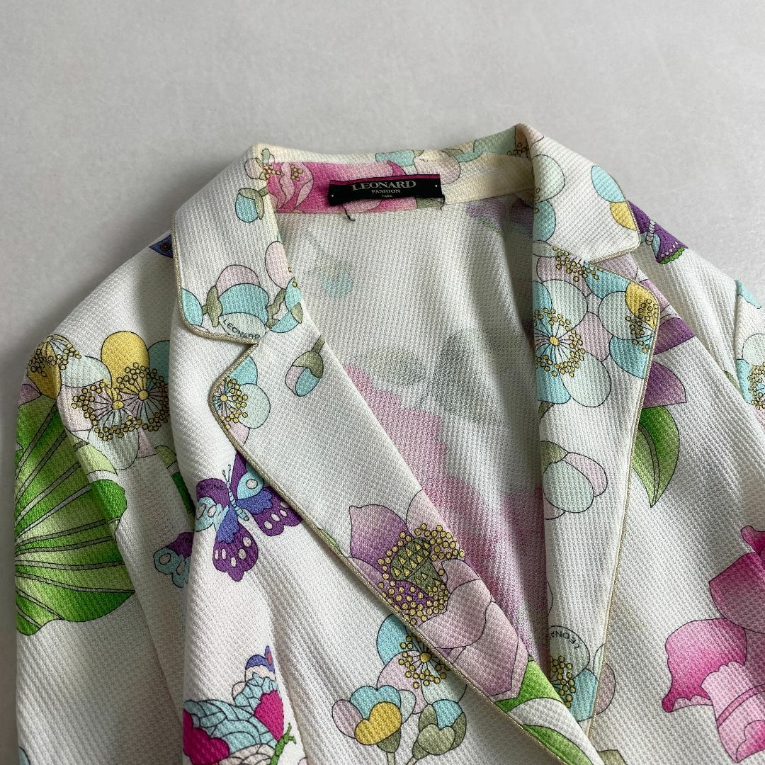 人気海外ブランドアイテム｜ファッション通販 レオナール - LEONARD ジャケット 涼しい ロゴボタン 蝶 花柄 ジャケット・アウター