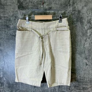 センス抜群✨コムサイズム【M】ハーフパンツ ストライプ ベージュ