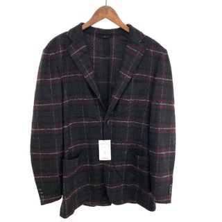 未使用品 - トゥモローランド チェック柄 リングツイード2Bテーラード ジャケット サイズ:52 61-07-04-07004 ブラック/レッド  メンズ 　240001115391(その他)