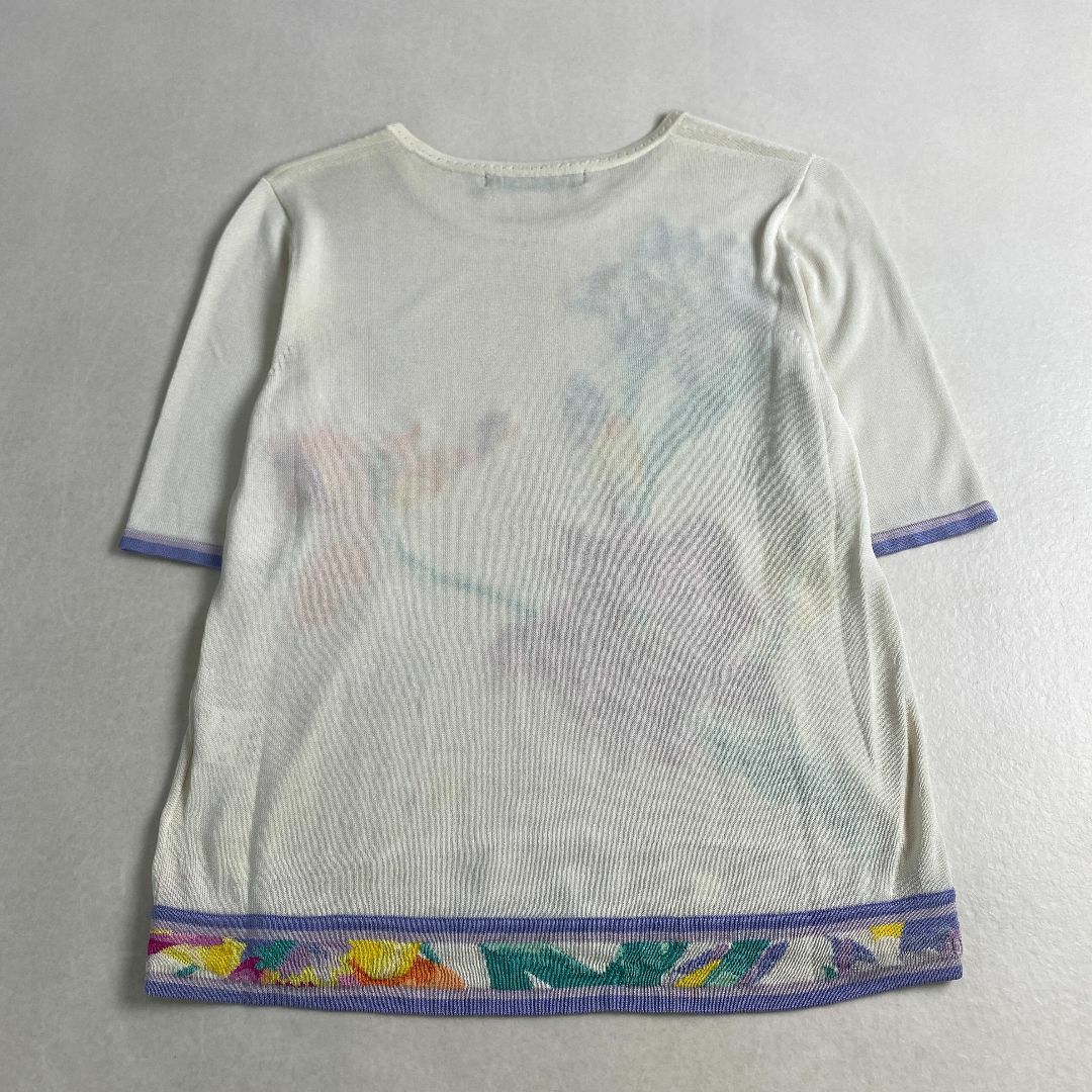 LEONARD - レオナール ニット 半袖 花柄 刺しゅう ストーン