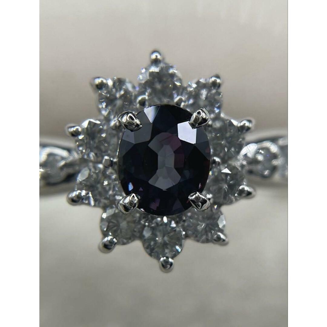 半額ストア JE372☆高級 非加熱カラーチェンジサファイア0.43ct pt リング アクセサリー