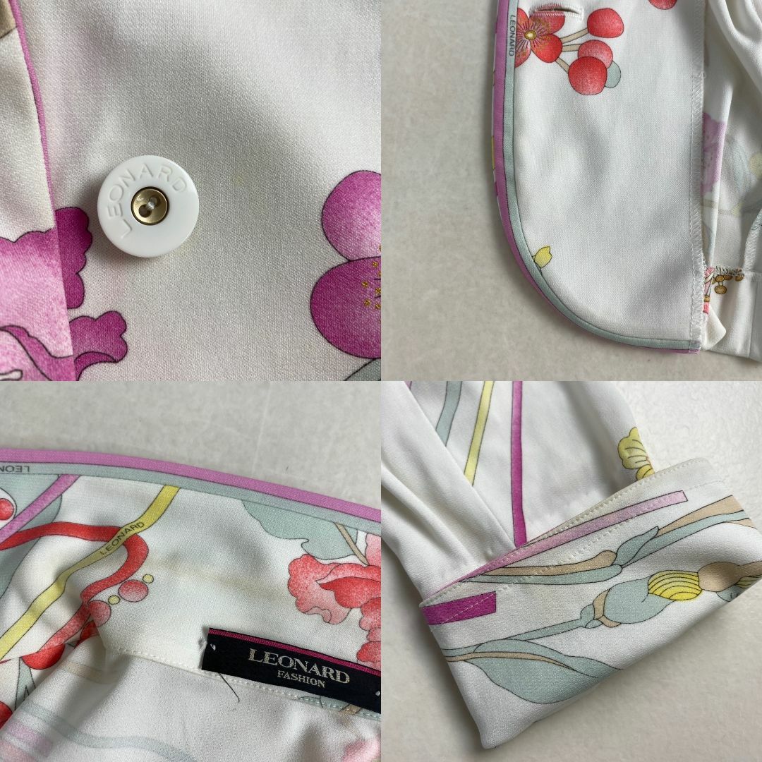 美品】LEONARD レオナール ジャケット アウター 花柄 トグル