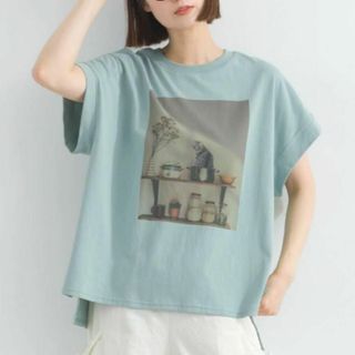 Lupilien ルピリアン キャットフォト フレンチ Tシャツ 猫 cat(Tシャツ(半袖/袖なし))