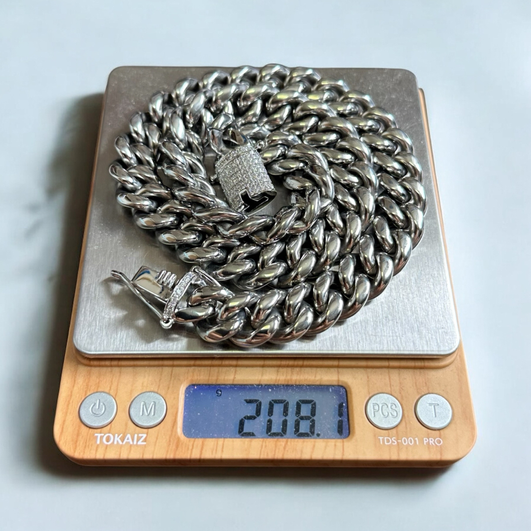 喜平ネックレス 50cm 14mm サージカルステンレス シルバー 喜平チェーン メンズのアクセサリー(ネックレス)の商品写真
