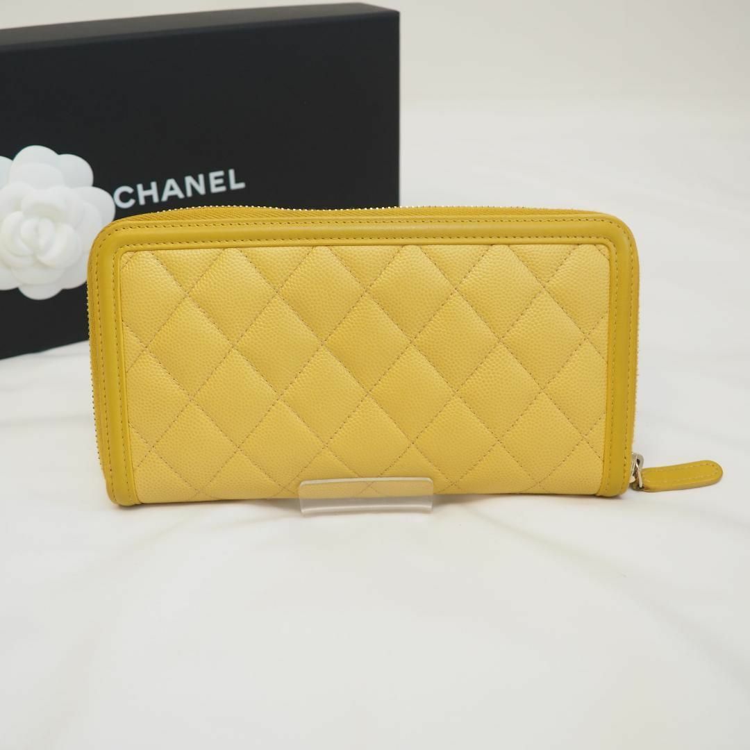 CHANEL シャネル フィリグリー イエロー ラウンド 財布 キャビアスキン CHANEL - CHANEL シャネル フィリグリー イエロー ラウンド 財布
