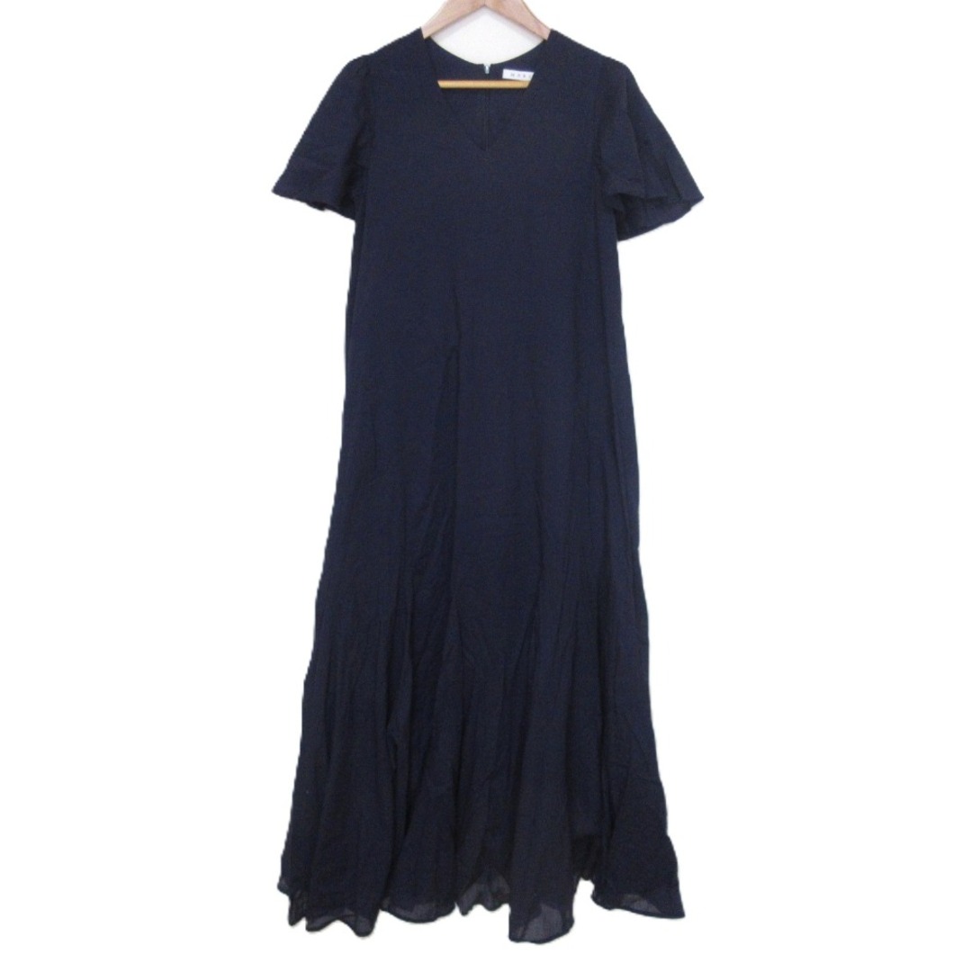 MARIHA(マリハ)の良品 MARIHA マリハ 夏の月影のドレス 半袖 マキシ丈 ワンピース 36 ネイビー レディース 古着 中古 USED レディースのワンピース(ロングワンピース/マキシワンピース)の商品写真