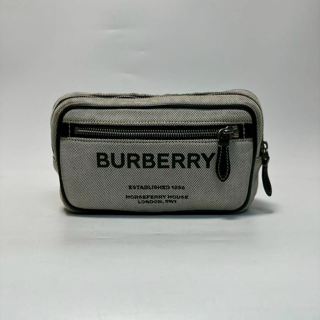 BURBERRY - q85 バーバリー キャンバス ホースフェリー ウエスト