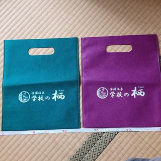 金浦温泉　学校の栖　不織布バッグ　2枚セット(ショップ袋)