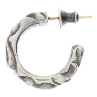 クロムハーツ(Chrome Hearts)のCHROME HEARTS クロムハーツ HOOP SCROOL スクロール フープピアス シルバー BCA102(ピアス(片耳用))