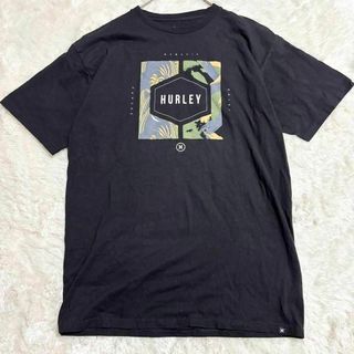 ハーレー(Hurley)のUSA古着 黒 Hurley M 半袖Tシャツ ロゴ 植物 ハーレー デザイン(Tシャツ/カットソー(半袖/袖なし))