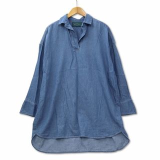 ザンパ(zampa)のザンパ ZAMPA blue line スキッパー デニムチュニック ワンピース(チュニック)