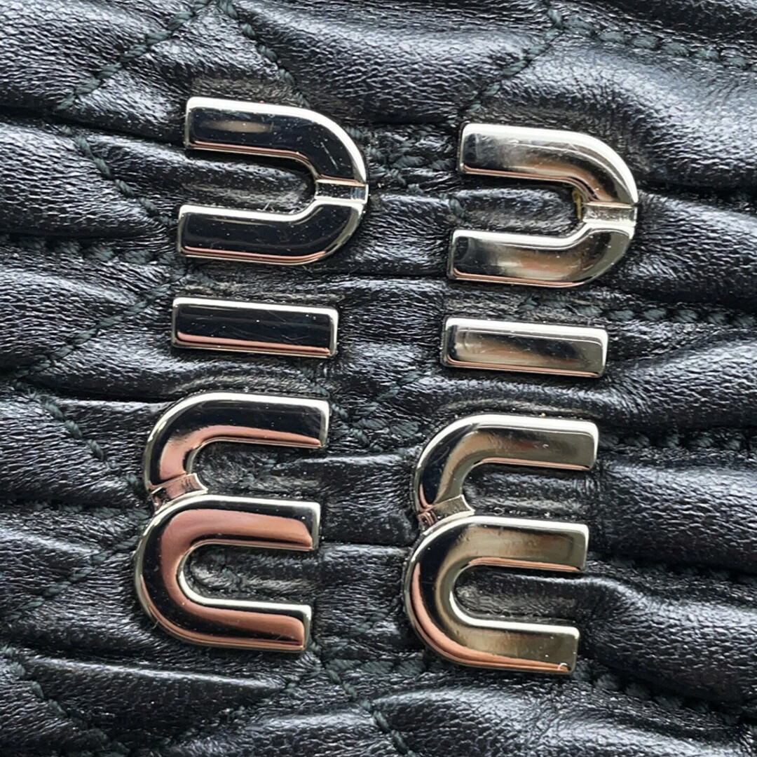 MIU MIU(ミュウミュウ)のミュウミュウ ハンドバッグ ナッパクリスタル 5BA251 Miu Miu 2wayショルダーバッグ 黒 レディースのバッグ(ハンドバッグ)の商品写真