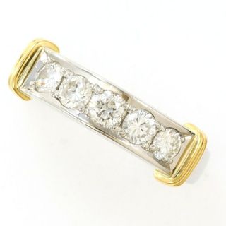 PT900 プラチナ K18YG リング 指輪 12.5号 ダイヤ 0.60 カード鑑別書 総重量約6.0g ジュエリー 中古 送料無料 新品同様 【中古】【あす楽】 ギフトラッピング無料(リング(指輪))