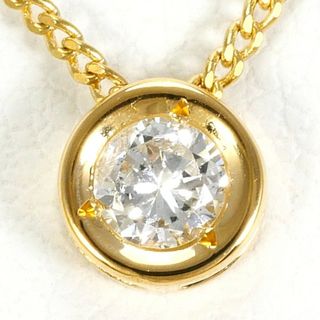 K18 18金 YG イエローゴールド ネックレス ダイヤ 0.14 総重量約1.9g 約40cm ジュエリー 中古 送料無料 新品同様 【中古】【あす楽】 ギフトラッピング無料(ネックレス)